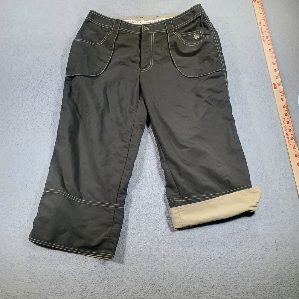 Sahalie Womens Crop Pants Gray 6 Nylon Hiking Utility Capris